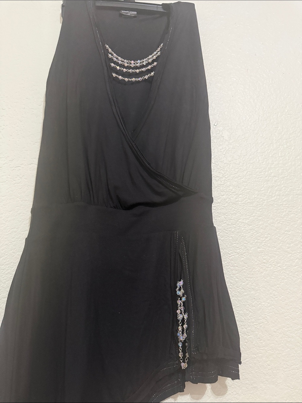 Beach Bunny Black One-Shoulder Dress with Beaded Accents